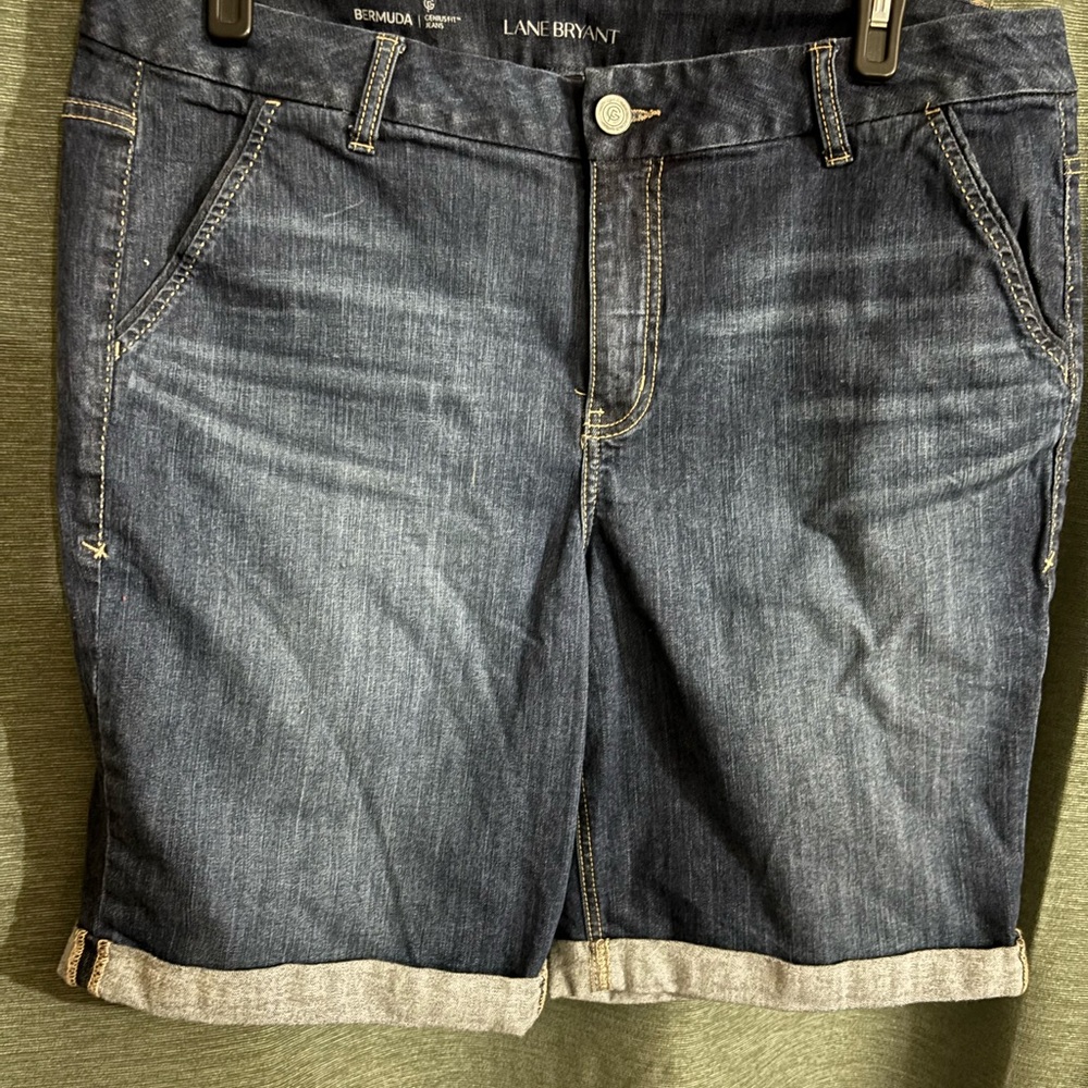 Lane Bryant Blue Bermuda Shorts Classic Denim Style